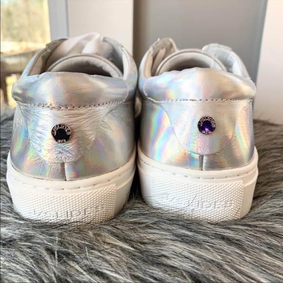 J Slides metallic leather sneakers display pair - Picture 3 of 7